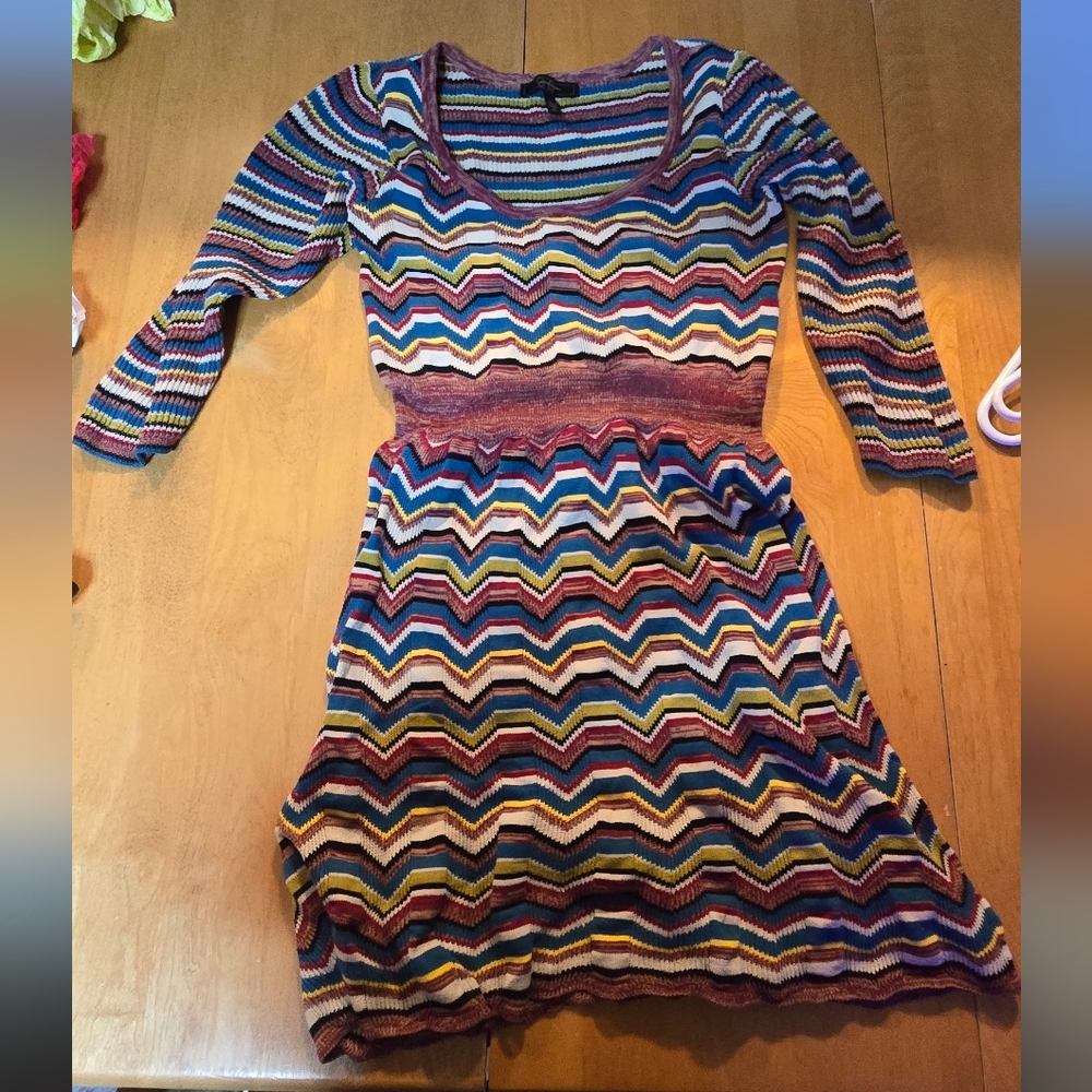 Flirty Skater Jessica Simpson Y2K Knit Dress 100% Cotton Large Amazing